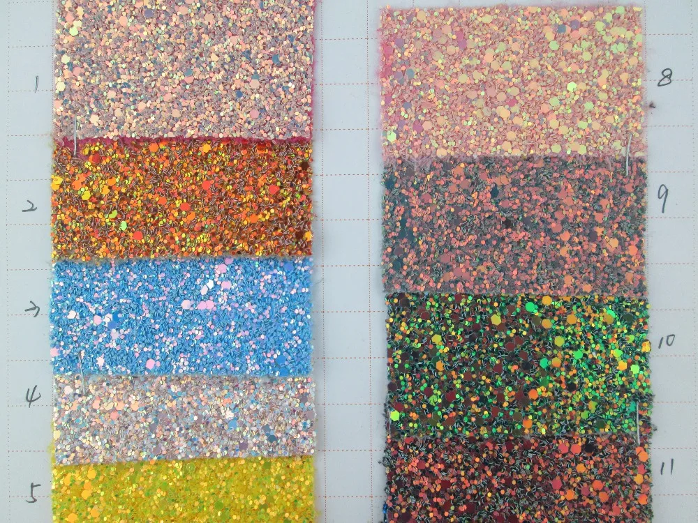 

NEW! 3D glitter pieces pinkycolor synthetic leather fabric PVC faux leather textile fabric 13 color for bag decorative