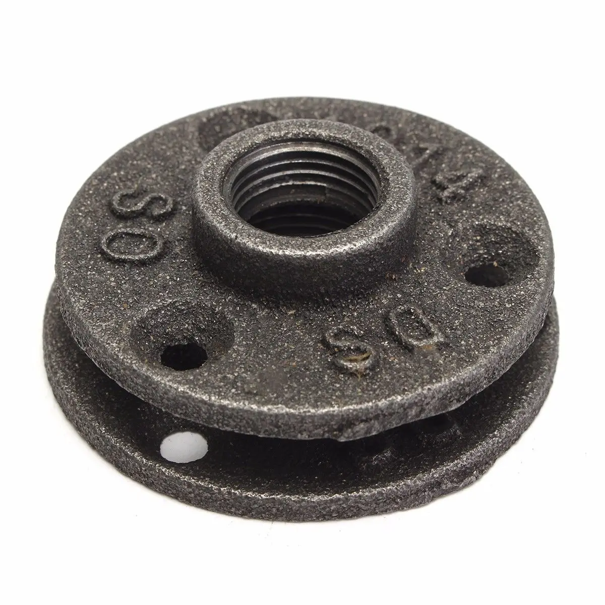 10Pcs 1/2 inch Three Holes Black Iron Flange nut Pipe Floor Fitting Threaded Wall Mount | Обустройство дома