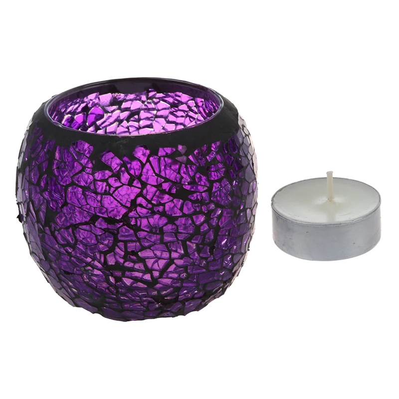 Handmade decorative crystal candle candlestick purple black border | Дом и сад