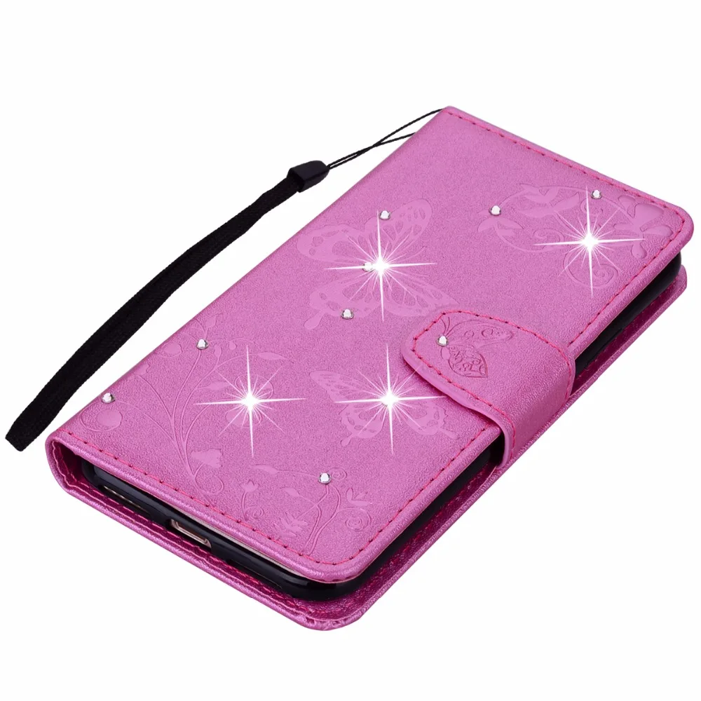 For Sony Xperia L1 XA XA1 Ultra Cover Case 3D Relief Bling Blinking Stand Flip Leather PU Card Mirror Wallet Shell Butterfly | Мобильные