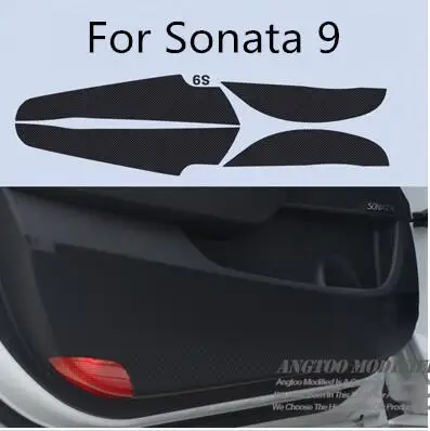 Carbin волокна двери панель защитный анти-удар коврик для hyundai Tucson Sonata Mistra IX25 IX35 IX45 Solaris Elantra AB118 - Название цвета: 1