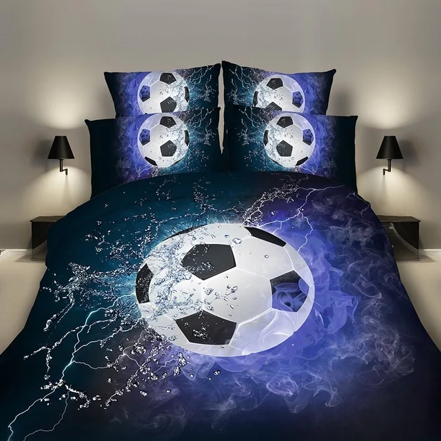 Basketball Bedding Set King 3D Printed Sports Basketball Flame Duvet Cover for Kids Teens