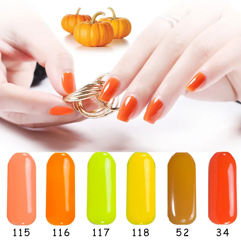 MSHARE тыква желтый оранжевый серия УФ гель для ногтей замачиваемый лак es Цвет Гель