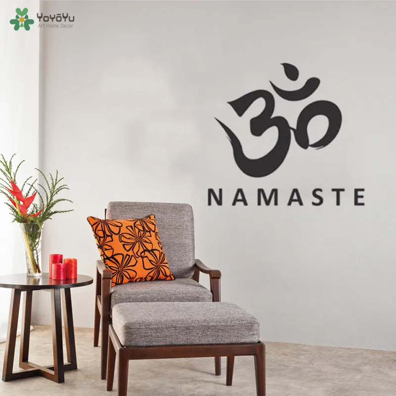 YOYOYU Настенная Наклейка Намасте буддийский Yoga Studio Peace Love Decor виниловые съемные