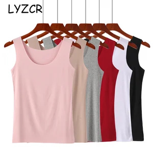 Без рукавов основные топы Для женщин Лето 2019 с круглым вырезом Однотонный жилет Топ женский блузка Повседневное топы для Для женщин