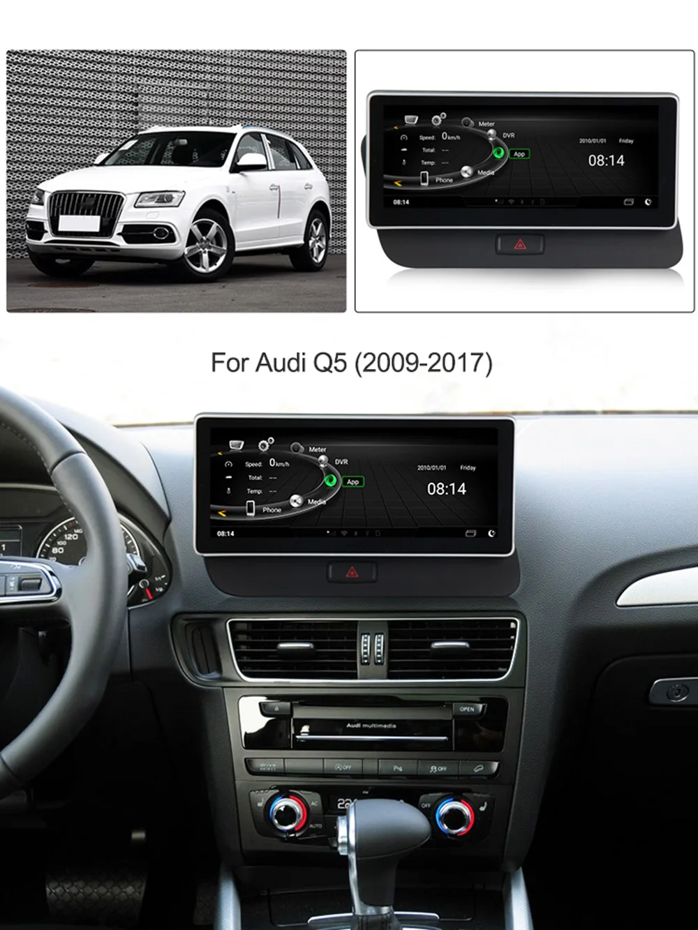 NaviFly 10,2" 3 ГБ+ 32 Гб 4G LTE мультимедиа для Android плеера для Audi Q5 2009- комплект с gps-навигатором wifi BT зеркальная ссылка