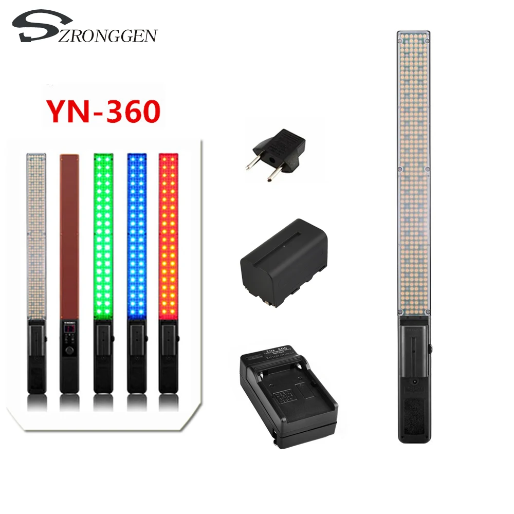 Yongnuo YN360 беспроводной Pro ручной светодиодный видео свет 3200K 5500K RGB + аккумулятор