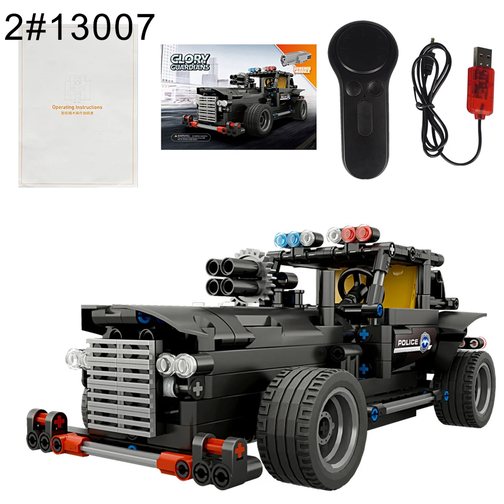 2.4G DIY Electric Command Vehicle Building Block Military Car Model Education Kids Toys Remote Control toys for children | Игрушки и