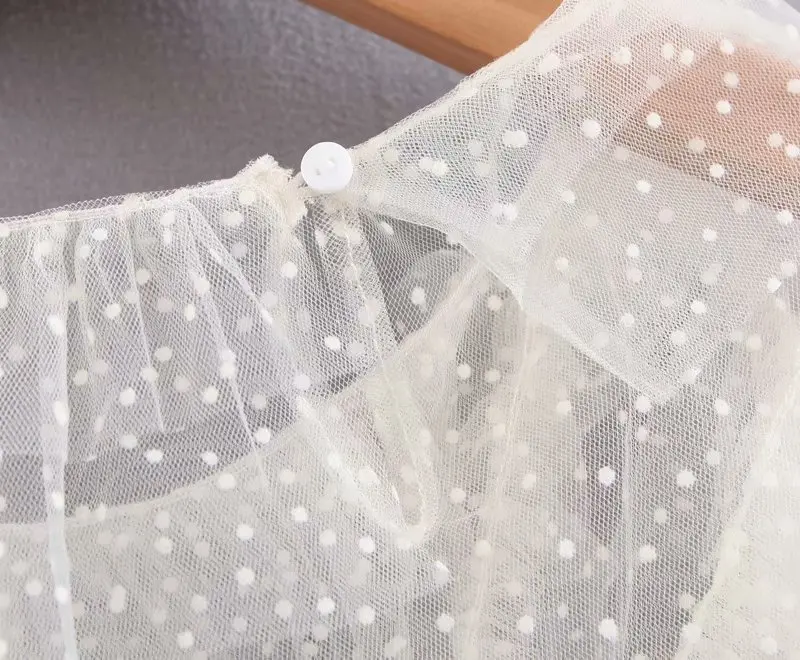 Прозрачная блузка рубашка лето 2019 новая мода белая сетчатая ткань топы для