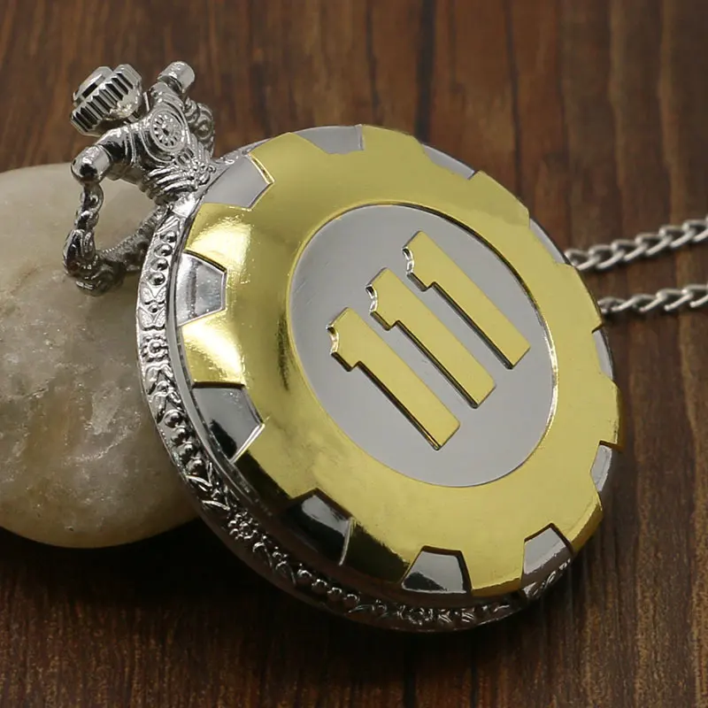 Кварцевые карманные часы серебро золото игра Fallout 4 vase 111 стимпанк женское мужское ожерелье с подвеской с цепочкой
