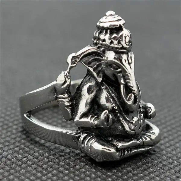 Кольцо Ganesha из нержавеющей стали 316L|ring silver wedding|silver split ringring weeding |
