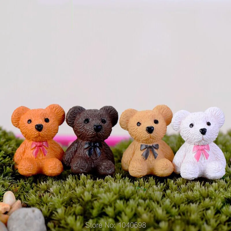 12pcs/lot resin solid bear girl cartoon animal 19mm Ornaments Micro landscape Creative Home Gardening Decoration | Украшения и