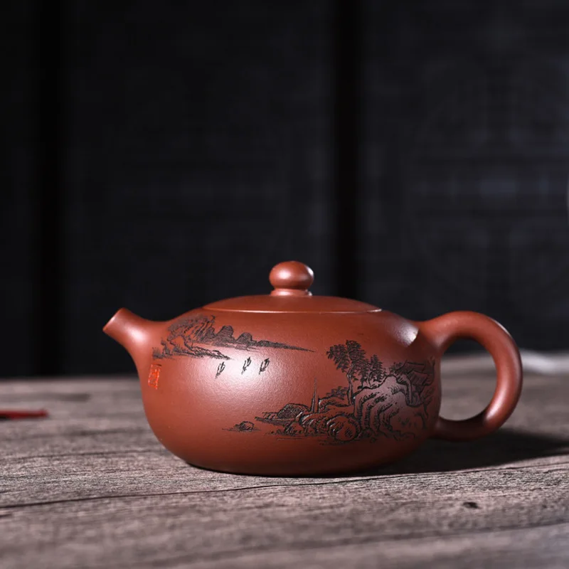 quality goods all hand undressed ore purple clay landscape gunpowder pot of kung fu tea set a undertakes the teapot | Дом и сад