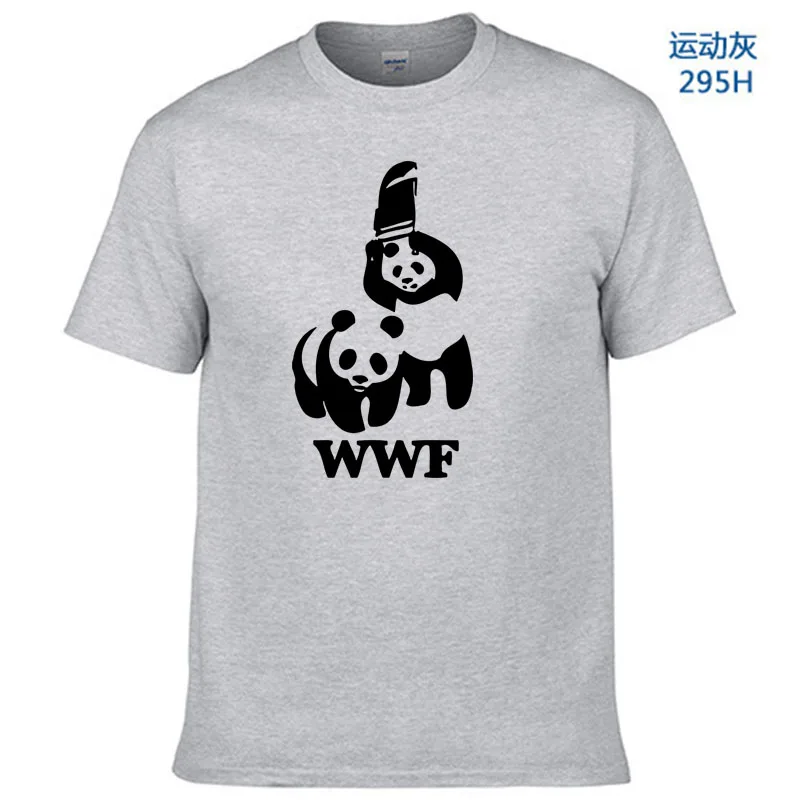 WEWANLD WWF борьба панда комедия короткий рукав прохладный Camiseta Футболка мужская