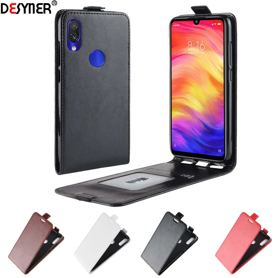 Роскошный Вертикальный чехол-книжка для Xiaomi Redmi Note 7 чехол из искусственной кожи с