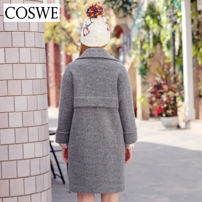 Coswe новые зимние Для женщин теплое толстое пальто Длинная Верхняя одежда S