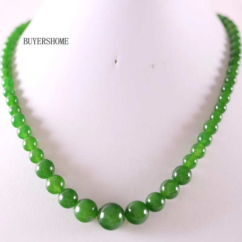 Green Jade Модные ювелирные изделия, натуральные круглые бусины, зеленый авантюрин, голубой Азурит, розовый кристалл, оникс, содалитенечное кружево, 18 дюймов, 1 шт - Окраска металла: Green Jade
