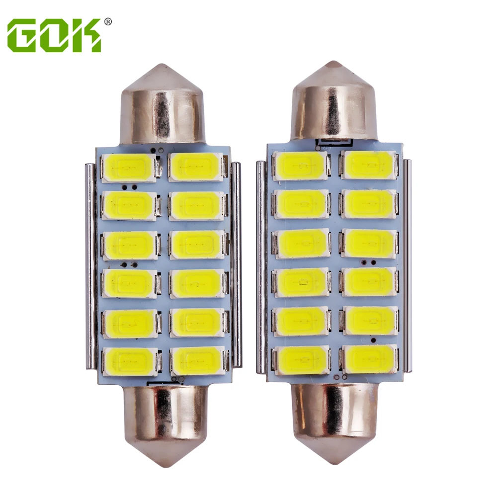 

2 шт./лот гирлянда 42mm LED 5630 5730 c5w 12SMD 41 мм Canbus Error Free Светодиодная лампа белый гирлянда светодиодная лампа для чтения