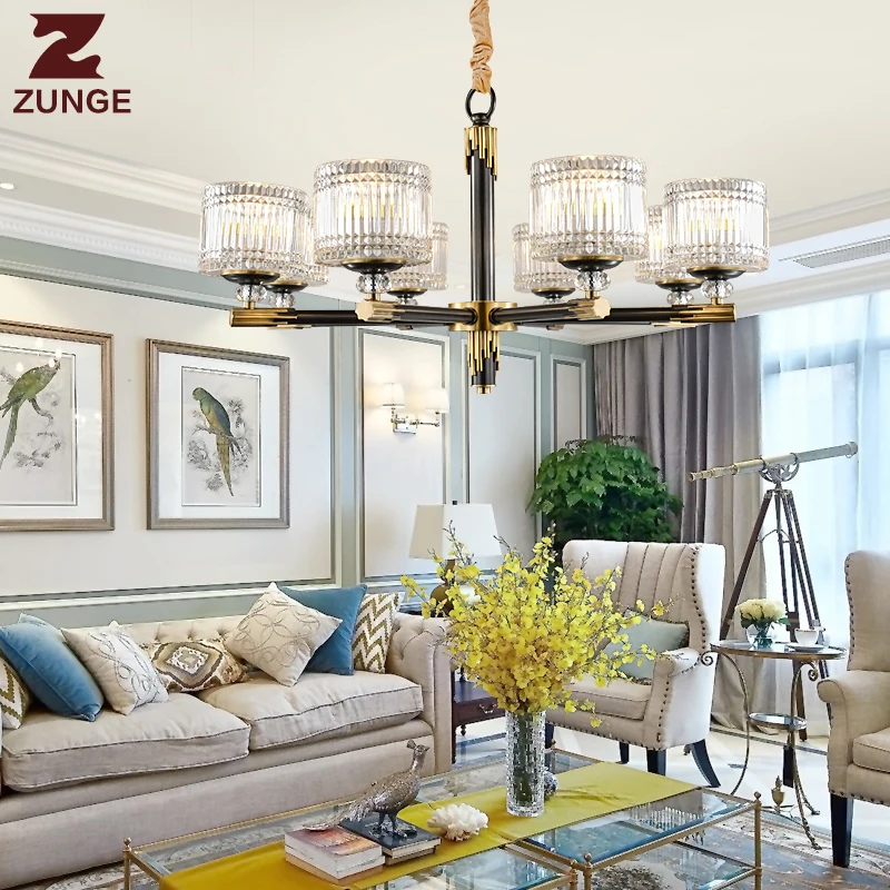 Modern LED luxury copper Chandelier Lights M787 in the Living Room large glass lighting fixtures lampadari lustre para sala | Лампы и