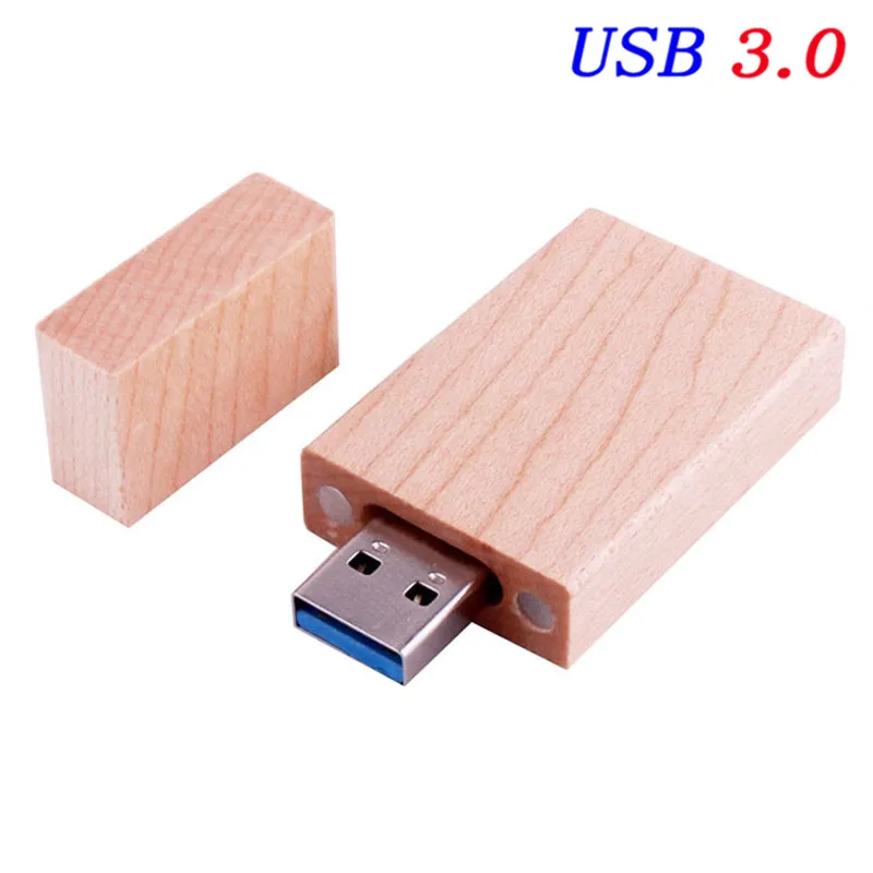 JASTER USB 3,0, Пользовательский логотип, натуральная древесина, карта памяти, usb флеш-накопитель, карта памяти, флешка, флешка, 8 ГБ, 16 ГБ, 32 ГБ, 64 ГБ, подарок - Цвет: Maple