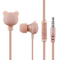 pink Bear headset Красочные Мультяшные милые наушники с микрофоном стерео маленький медведь гарнитура для huawei xiaomi iPhone samsung подарок для девочек - Цвет: pink Bear headset