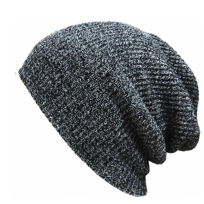 Бренд Bonnet Beanies вязаная зимняя шапка s Skullies зимние шапки для мужчин и женщин шапочка теплая мешковатая шапка шерстяная Gorros Touca Hat - Цвет: dark grey