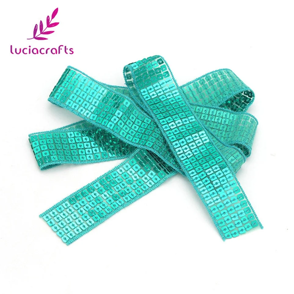 Lucia crafts 1 ярд/лот Блестки Бисероплетение отделка Кружева Spangle ленты DIY ручной работы шитье головной убор свадебное украшение R0803