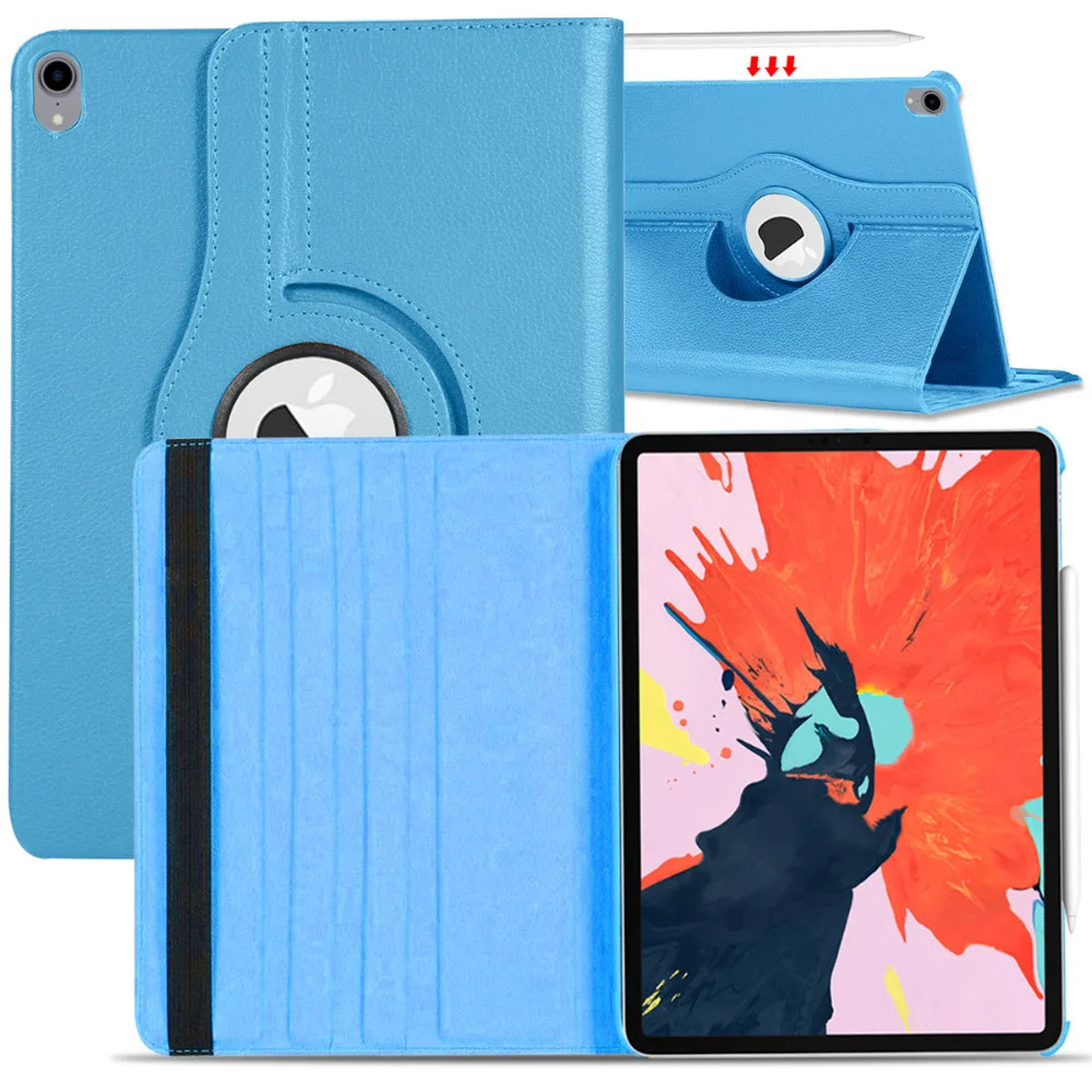 Для iPad Pro 12," 3rd Gen чехол вращающийся на 360 Умный Магнитный чехол из искусственной кожи с Откидывающейся Крышкой Подставка поддержка карандаш Зарядка для Pro12.9