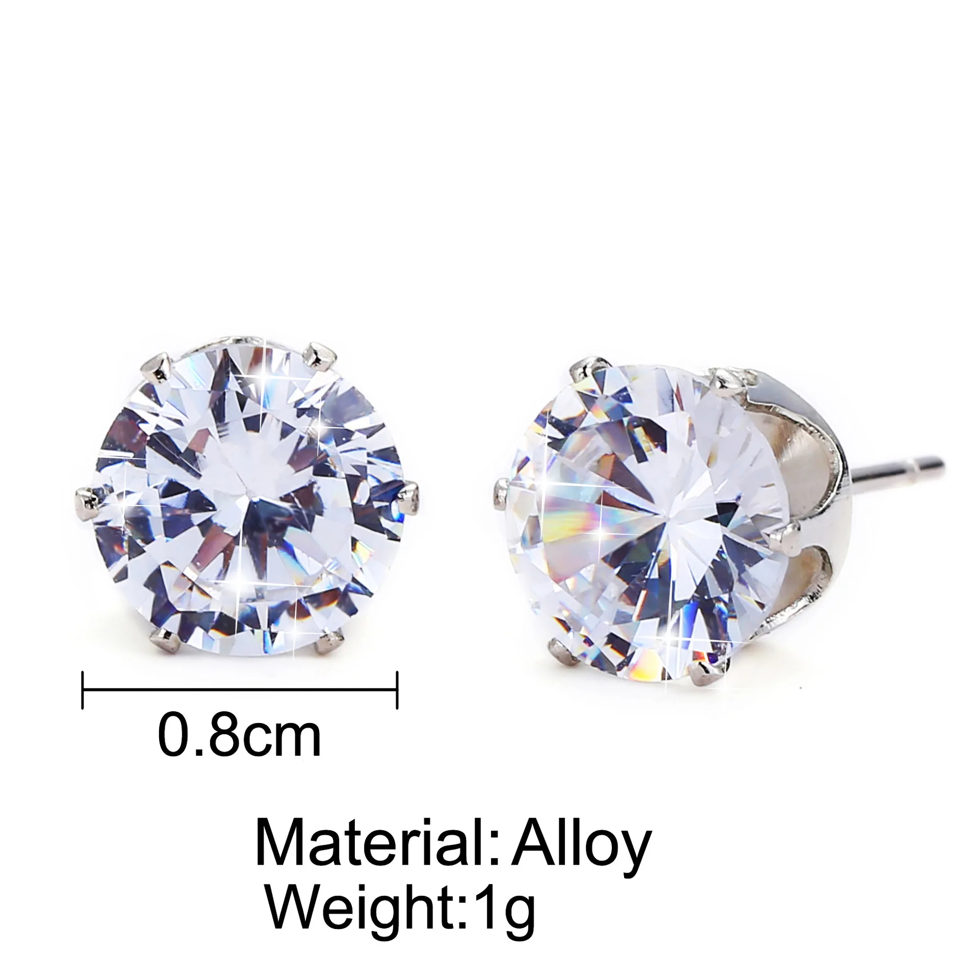Basics A Diamond Ear Nail круглая жесткая поддержка шесть крапанов Циркон одиночные