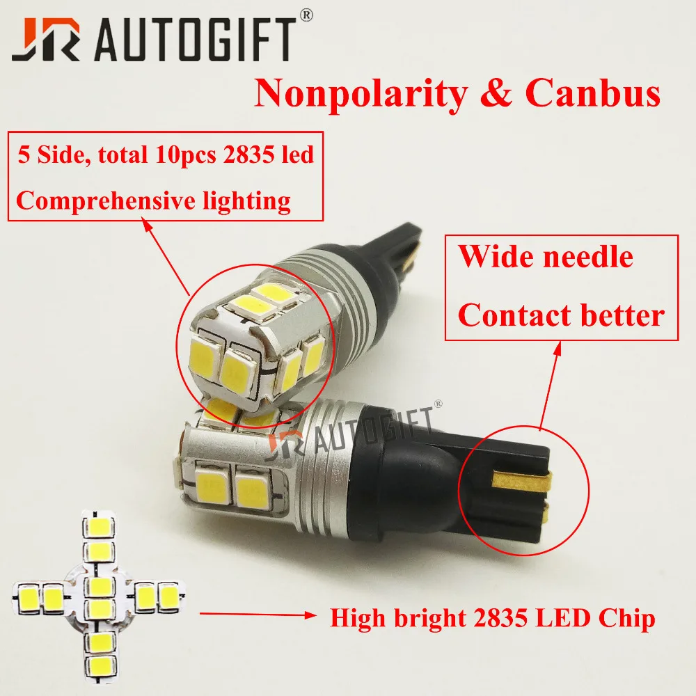 2x Canbus без ошибок неполярность Белый Высокая мощность 168 W5W 2835 10 smd T10 светодиодный