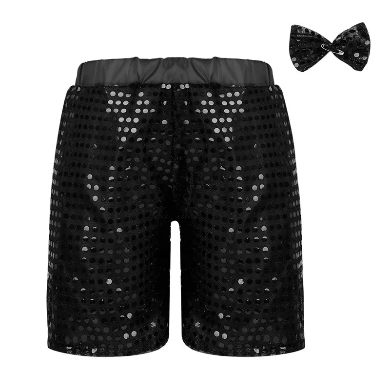 Костюм джазовый детский блестящий для мальчиков и девочек брюки с бантом