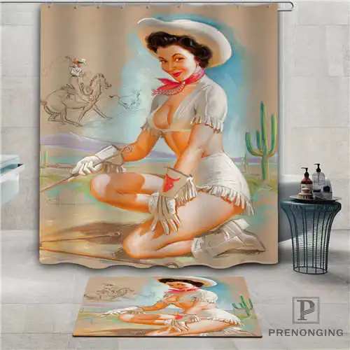 Индивидуальный pin-up-girl (4) водонепроницаемый занавеска для душа коврик дома ванной