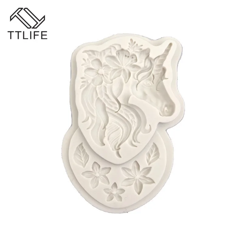 TTLIFE Единорог голова силиконовая форма для помадки пирога печенья Sugarcraft