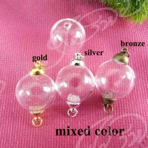 50 наборов 25 мм круглая форма прозрачная стеклянная бутылка с 2 двойными