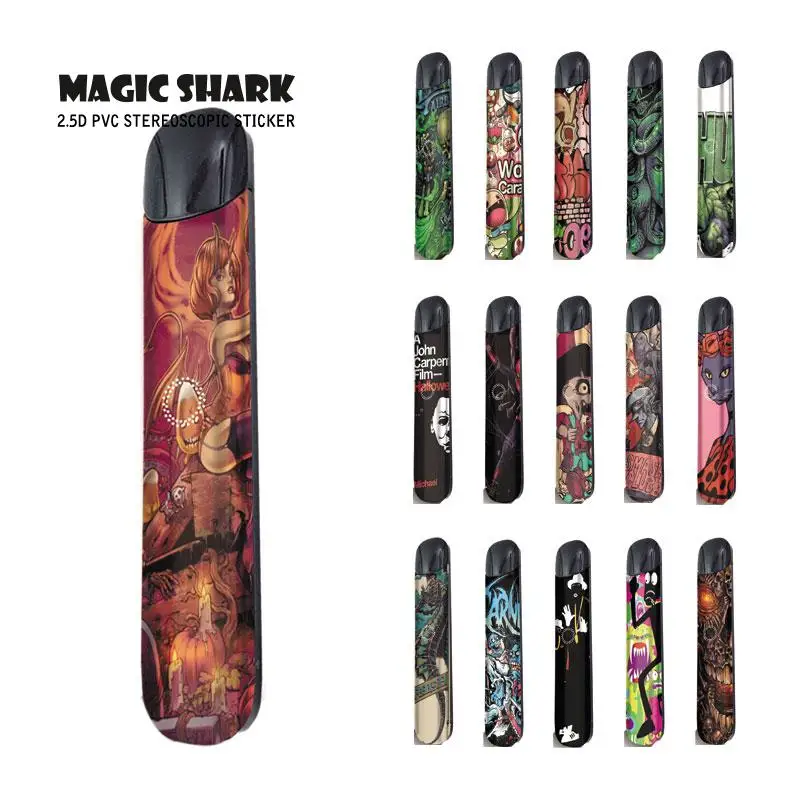 Чехол накладка с наклейкой Magic Shark Spiderman череп медуза зомби|Наклейки для