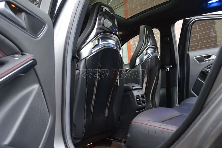 Сиденья углеродного волокна Стиль подкладке планки для Mercedes-Benz GLA 45 AMG внутренняя часть сухой углерода Стикеры аксессуары GLA45 AMG