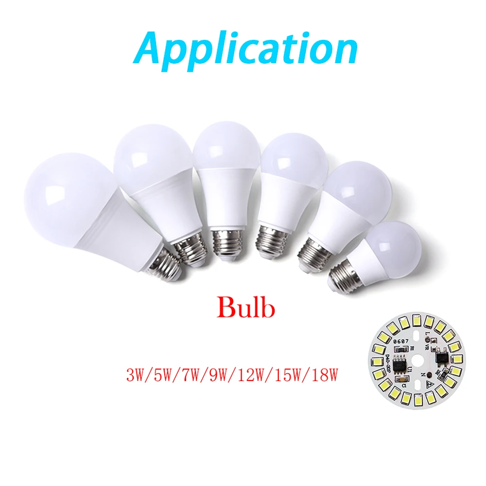 DIY светодиодный лампочка SMD 15 Вт 12 Вт 9 Вт 7 Вт 5 Вт 3 Вт светильник с чипом AC230V 220 В вход Smart IC светодиодный светильник для лампы светильник