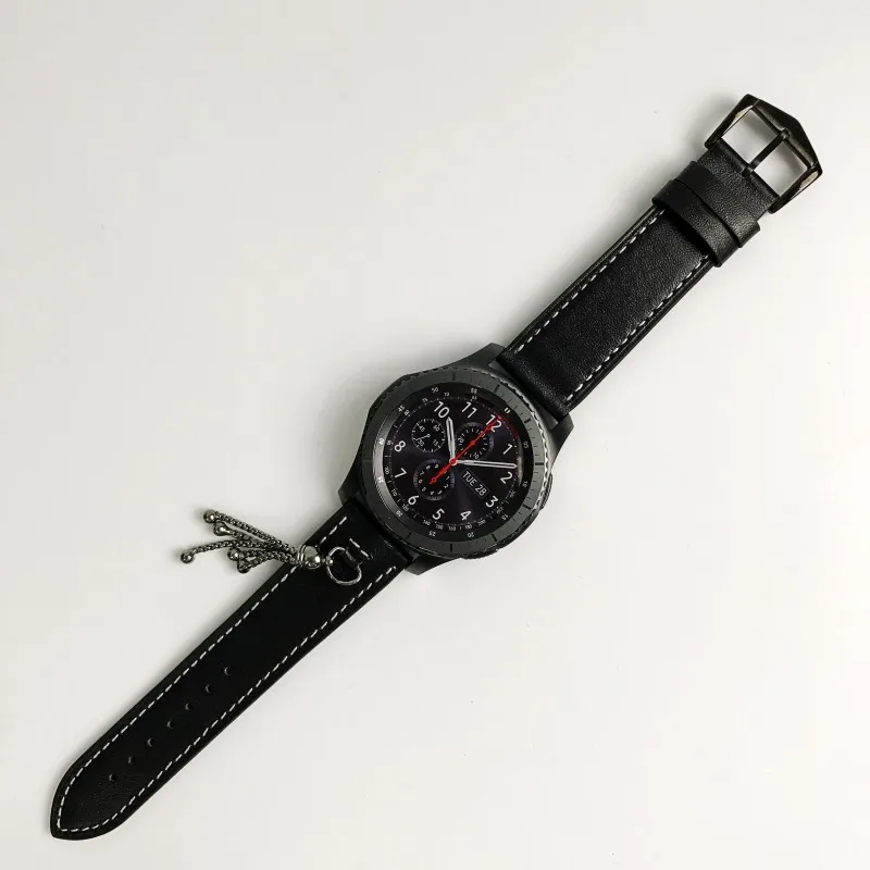Chicago ремешок из натуральной кожи для samsung gear S3 Frontier/классический ремешок 22 мм с разъемом адаптера