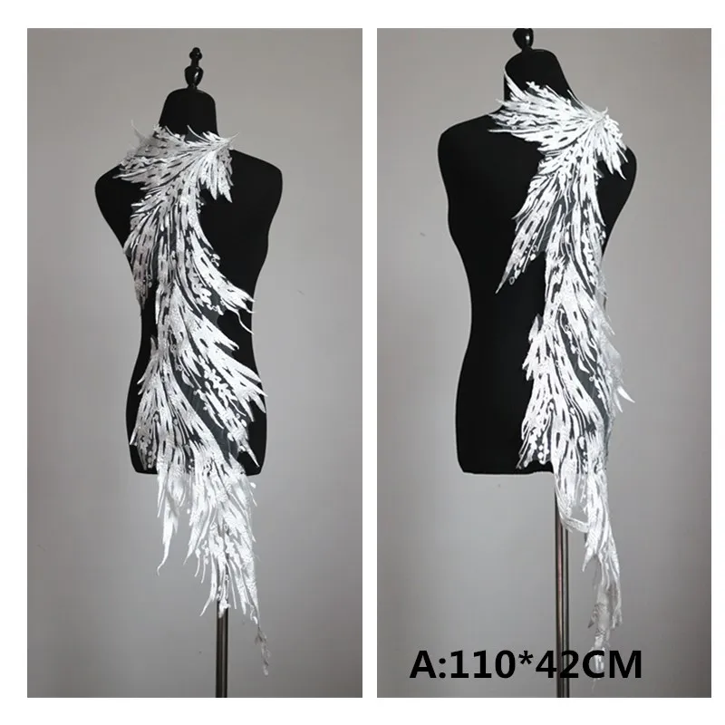 New fashion L Wings embroidery lace cloth paste Wedding Dress Adornment DIY clothing accessories RS1993