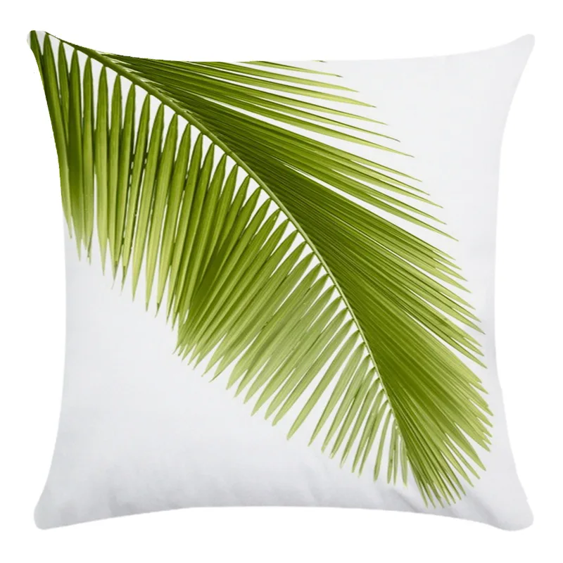 Подушка с тропическими мотивами чехол для подушки Зеленый лист тропической