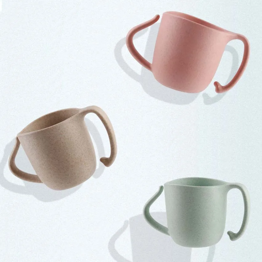 Чашки с большими ушками Детские антикапельные бутылки для воды яркие цвета