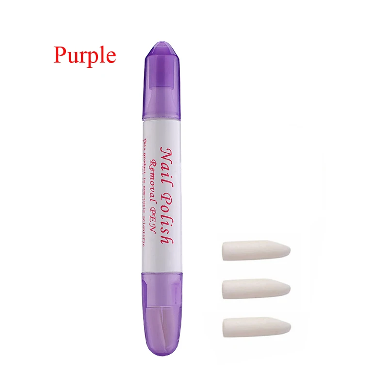 Purple Bittb пилочки для ногтей, корректор для удаления лака, ручка 3, замените наконечники, Гель-лак, удаление ошибок, маникюр, лак для ногтей, чистые инструменты - Цвет: Purple