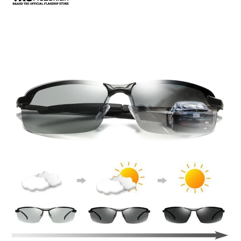 Мужские Солнцезащитные очки хамелеоны солнцезащитные с суперсветильник