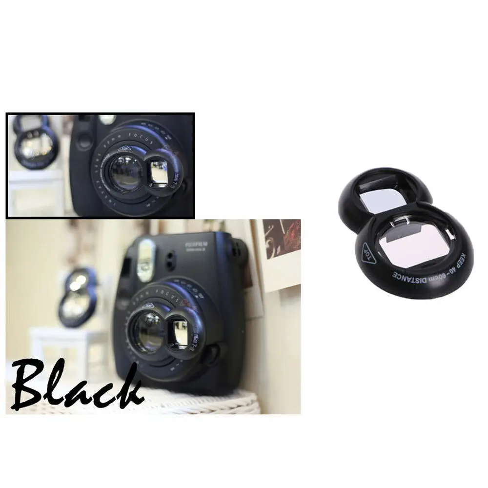 Black Для Fujifilm Instax camera Mini 9 Mini 8 Mini 7s PIC-300 пленочный объектив крупным планом с зеркалом для селфи с милым классическим дизайном - Цвет: Black