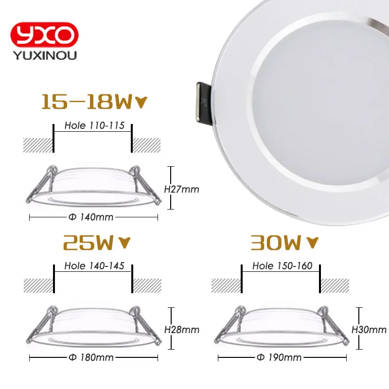 Luz descendente LED impermeable, regulable, Blanco cálido, blanco frío, empotrable, 3 colores, foco LED para lámpara, 5W, 7W, 9W, gran oferta, AC85-265V