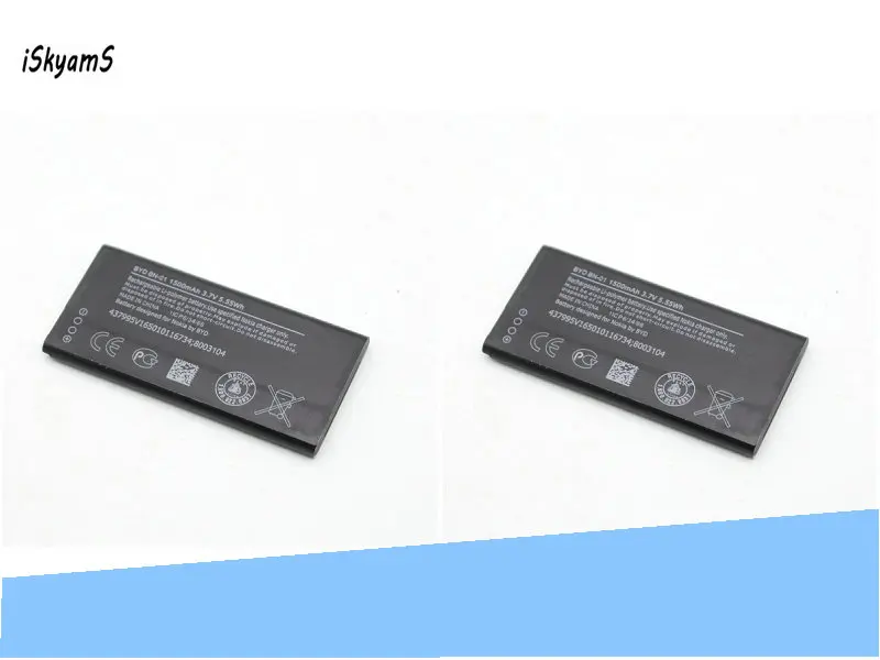 ISkyamS 2x 1500mAh Замена аккумулятора bn01 для Nokia Lumia X 1045 RM-980 RM 980 Normandy BYD BN-01.