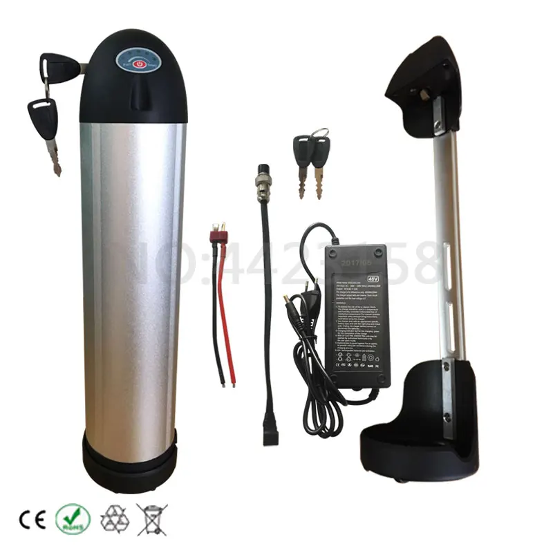 48V Water Bottle battery 10AH Electric Bike Battery 500W bike Lithium with 15A BMS 54.6V 2A charger free tax | Спорт и развлечения