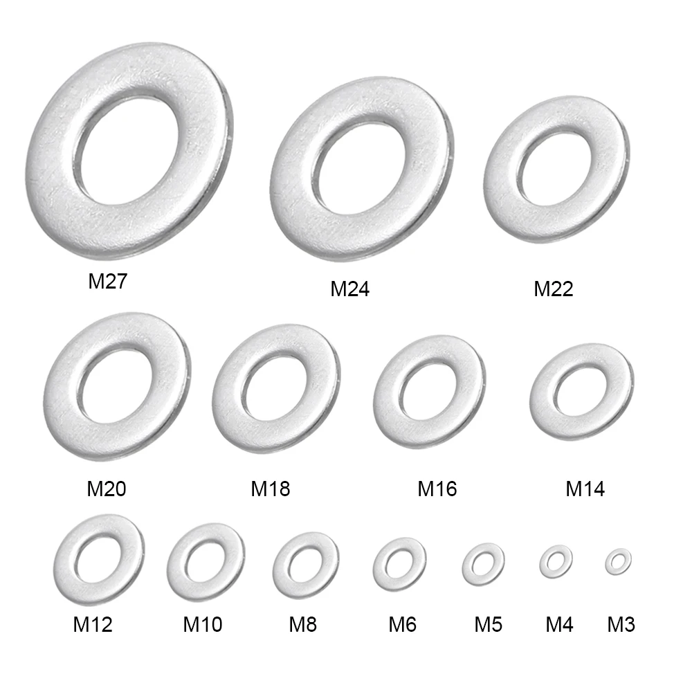 5 шт. M3/M4/M5/M6/M8/M10/M12/M14/M16/M18/M20/M22/M24/M27 плоская шайба простая прокладка набор