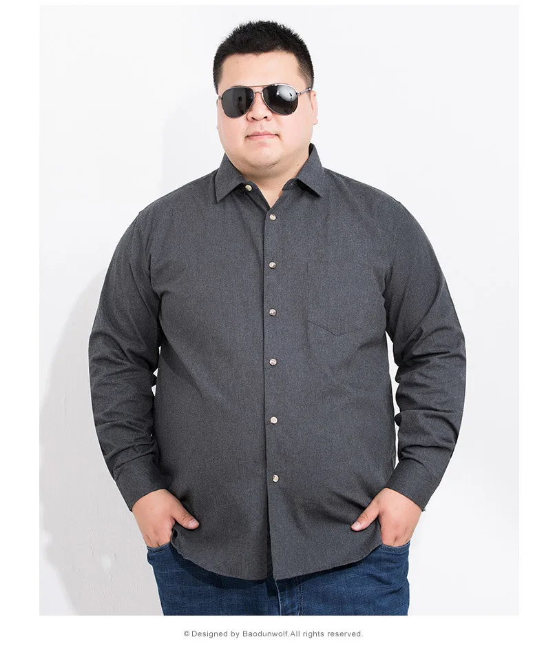 8XL 6XL 5XL мужская рубашка с французскими запонками Мужская Однотонная длинным