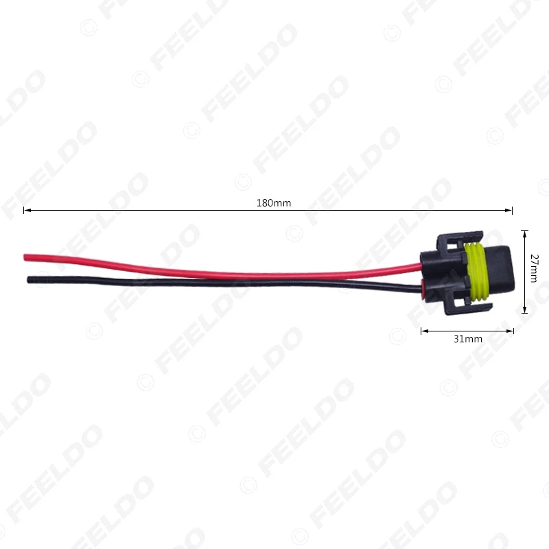 FEELDO H11 Female Adapter Wiring Harness Sockets Car Auto Wire Connector Cable Plug For HID LED Headlight Fog Lights Lamp Bulb | Автомобили